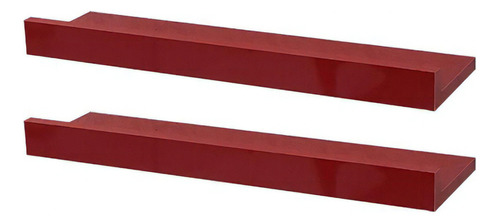 Kit 2 Prateleiras Porta Quadros 80 X 15cm Vermelha