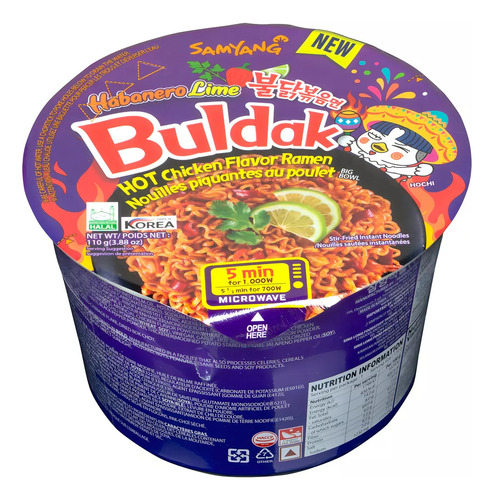 Habanero Limón Ramen Coreano Instantáneo Bowl 110 G.