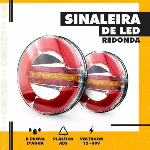 Sinaleira Led Traseira Caminhão Mb 1111 1113 Com Adaptação