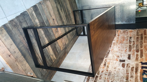 Imagen 6 de 6 de Barra Desayunador Industrial Hierro Madera 60/20 Isla 120x60