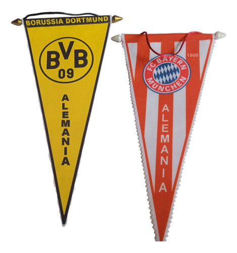 Dos Banderines De Alemania Borussia Y Bayern. Colección