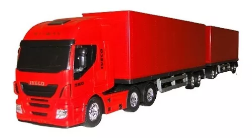 Caminhao Brinquedo Iveco S Way Hi Way Bau Dolly 9 Eixo Carga