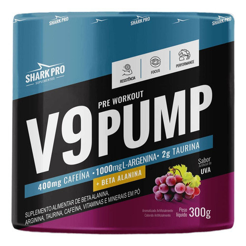 V9-pump Pre Workout - 300g Uva - Shark Pro