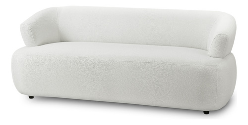 Sofá 3 Lugares Orgânico Para Sala 198cm Florea Bouclê Creme