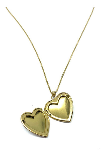 Imagen 9 de 10 de Relicario Acero Inoxidable Dorado Corazon
