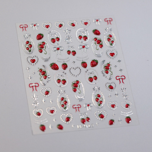 Adesivos De Unhas Sweet Fruits 5d Strawberry Cherry