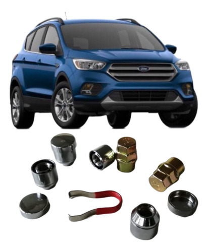 Birlo De Seguridad Ocultos Ford Escape 2001-2020 2 Llaves