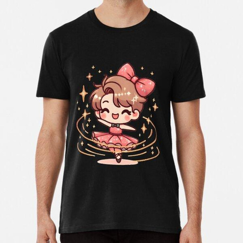 Remera Bailarina Kawaii Con Lazo Para El Cabello Brillante A