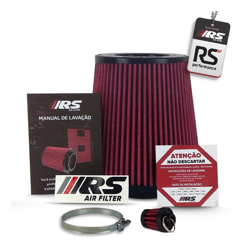Filtro De Ar Esportivo Duplo Fluxo Rsd75150 Vermelho