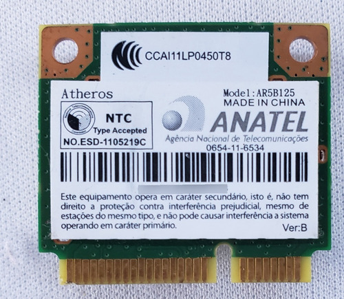 Tarjeta De Red Anatel Ar5b125 Acer Aspire 5253 Series