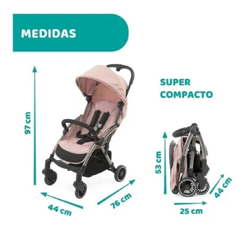 Cochecito Bebe Chicco Jet Black Automatico Compacto Negro