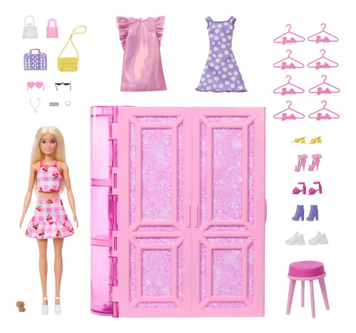 Barbie Set Clóset De Los Sueños Con Accesorios Y Muñeca