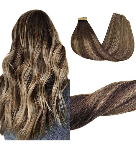 Extensiones Cabello Natural 50gr 16in 20pz Balayage Chocolat