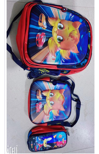 Mochila Escolar 3 Pz Mágica 3d Holográfica Sonic Sonic