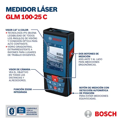 Medidor Bosch Glm 100-25 C 100m