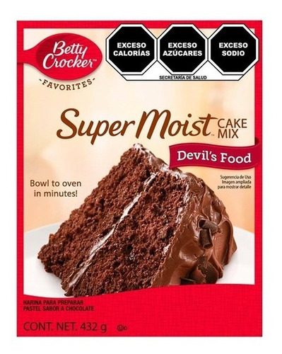 Imagen 1 de 1 de Harina Para Pastel Betty Crocker Chocolate Devils Food 432 G