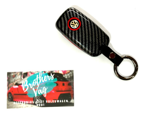 Funda De Llave Vw Golf Jetta Vento Polo Fibra De Carbono Red