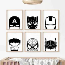 Comprar Set X6 Cuadros Completos 23x33 Infantiles Super Héroes Hulk