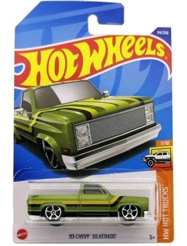 Hot Wheels 83 Chevy Silverado Camioneta Verde Trucks 