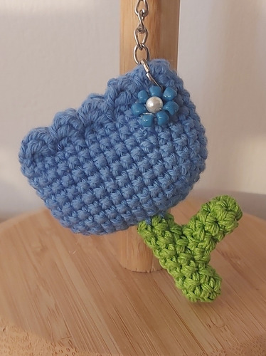 Llaveros Tulipanes Tejidos En Crochet Amigurumi.