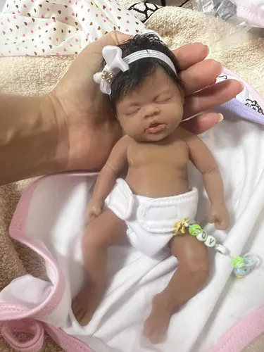 Mini Bebê Reborn Silicone Sólido Menina Oferta Só Hoje