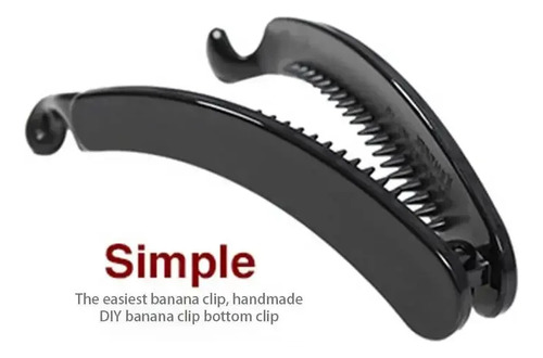 Clip De Plátano Redondo Negro De 11cm Estilo Coreano