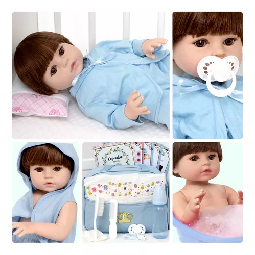 Boneca Bebê Reborn Grande Morena 52cm Silicone + Enxoval - Cegonha Reborn  Dolls - Bonecas - Magazine Luiza