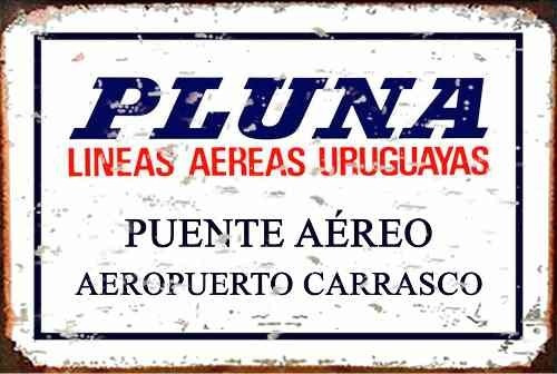 Cartel Chapa Pluna Vintage Mide 30 X 20 Barcacoa Regalo