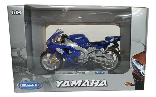 Yamaha Yzf-r1, Escala 1:18,welly,12cms De Largo. 