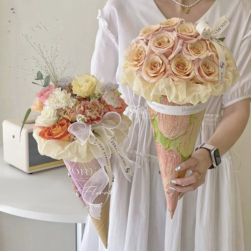 10 Soportes Para Flores De Helado De Cono De Estilo B