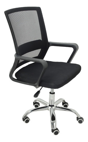 Cadeira de escritório Trevalla TL-CDE-35-1 ergonômica  preta com estofado de mesh