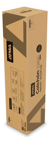 Colchon De Espuma Atma Smooth Top 2 Plazas 140x190