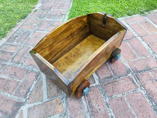 Carrito Infantil De Arrastre De Madera Para Juguetes O Leña (Usado)