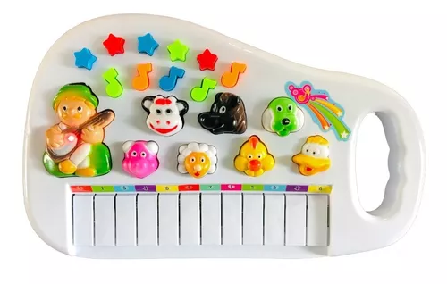 Teclado Piano Animal Infantil Sons De Bichos Fazendinha Seu Lobato