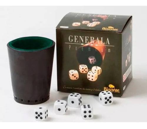 Generala Premium Bisonte Con Cubilete Cuero Y Dados