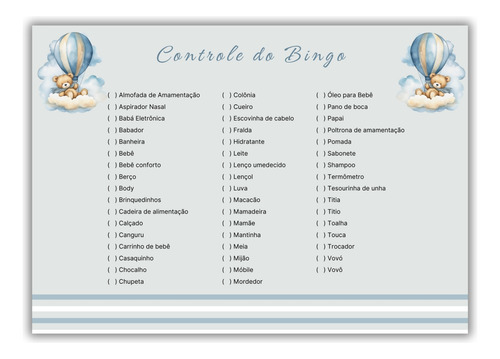 100 Cartelas Bingo Chá De Bebê Para Baixar Menino, Urso Azul