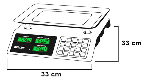 Balanza Digital 300kg 5 Memorias Op-gs300 Opalux
