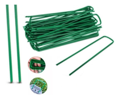 20pc Clavos Césped Pasto Artificial Estacas De Tierra Grapas