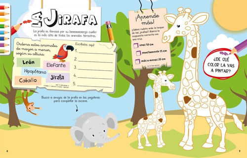 Animales - Para Colorear, Con Actividades Y Calcomanías