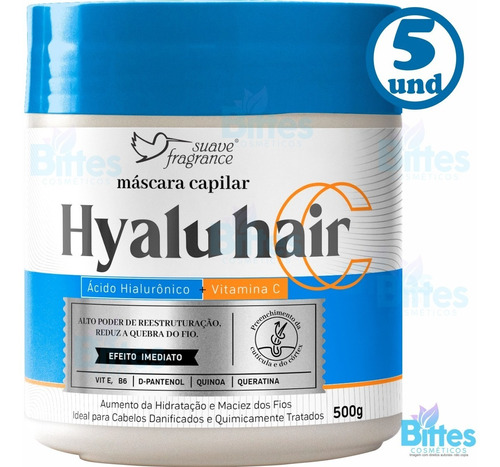 5 Máscara Hyalu Hair Suave Fragrance Cosméticos Revenda