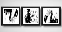 Comprar Set 3 Cuadros Arquitectura Abstracto Arte Moderna Decoracion