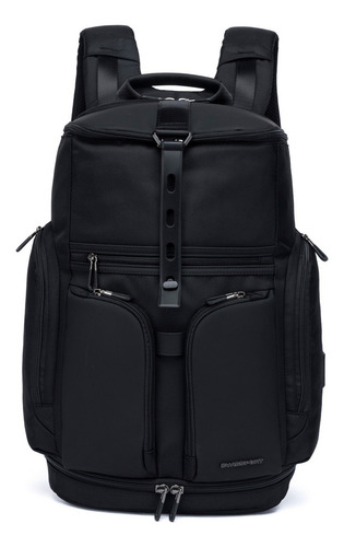 Mochila Executiva Casual Espaçosa Notebook Trabalho Viagem Cor Preto Desenho do tecido Lisa