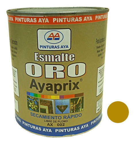 Pintura Esmalte Metalizado Oro 1/4 Galon Ax-002 Aya