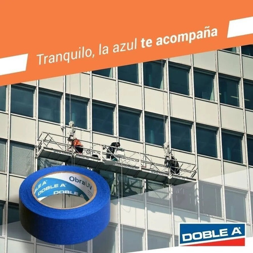Imagen 6 de 10 de Cinta Papel Azul Enmascarar Pintor 18x40m Premium Uv Doble A