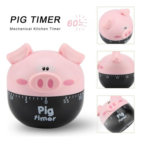 Cute Cartoon Pig Kitchen Mechanical Timer