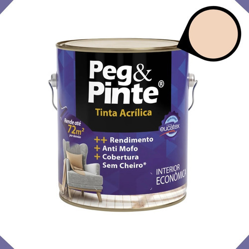 Tinta Latex Eucatex Peg Pinte Acrilico Palha Sertao 3600ml Cor Palha do Sertão