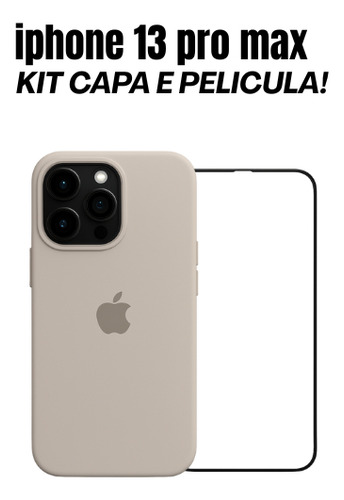 Kit Pelicula 3d E Capa De Silicone Para iPhone 13 Pro Max