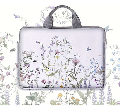 Bolsa For Computadora Portátil Con Floral De Mariposas