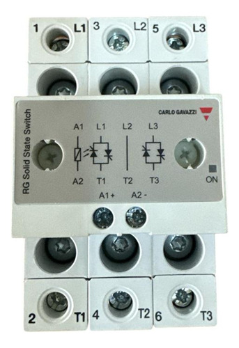 Rgc2a60d25kke Relé Estado Sólido 25a Riel Din Carlo Gavazzi