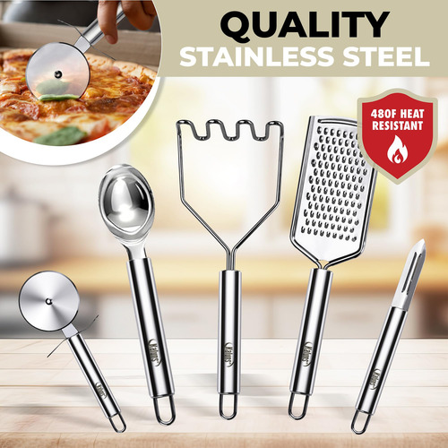 Juego De 50 Utensilios De Cocina Kaluns Modelo Completo Caqui